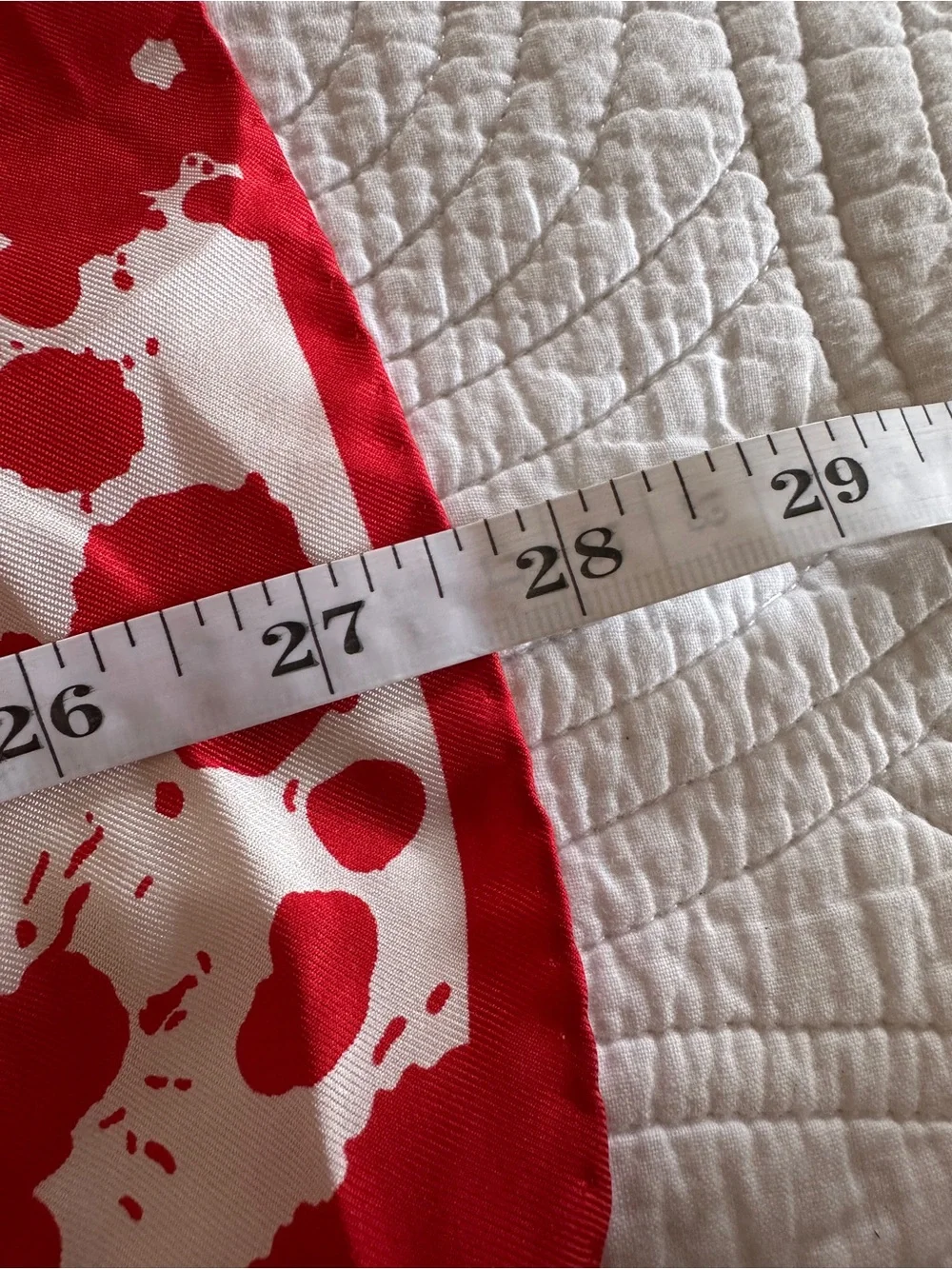 VTG Diane von Furstenberg DVF Silk Scarf Paint Blood Splatter Red White Rare